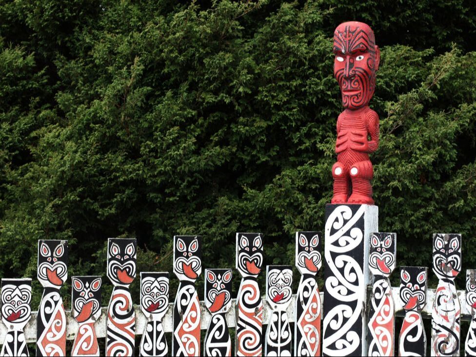 New Zealand, Rotorua, Maori carvings
